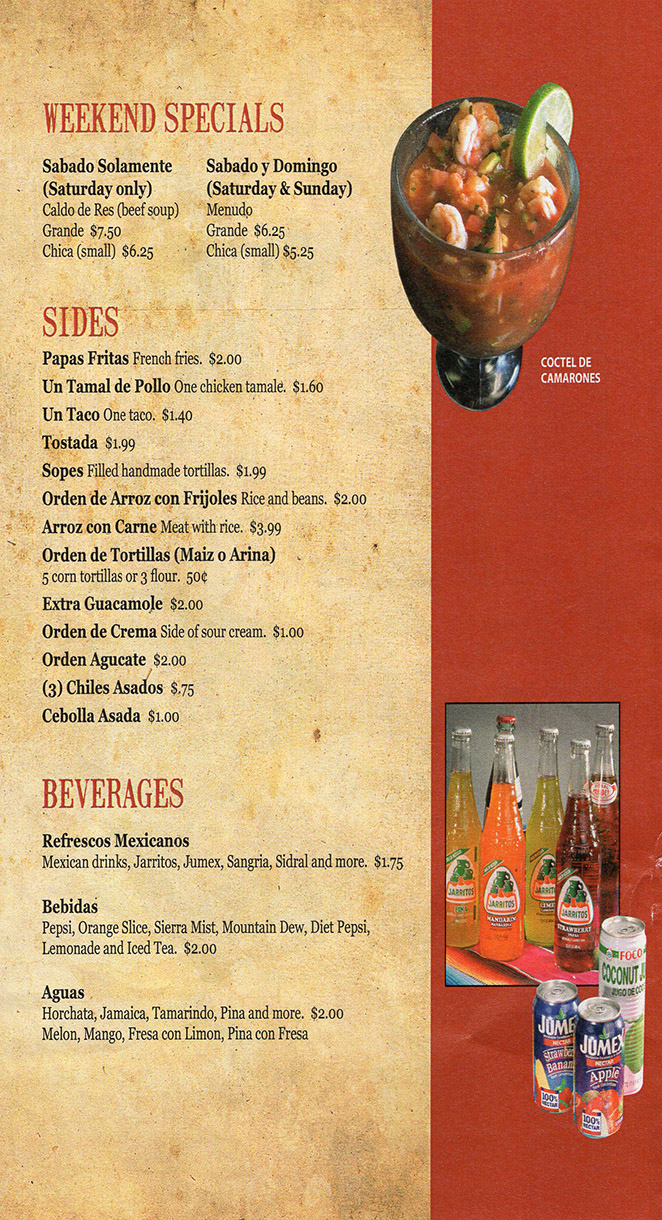 El Chaparro Mexican Restaurant Menu Lincoln Ne - Page 6