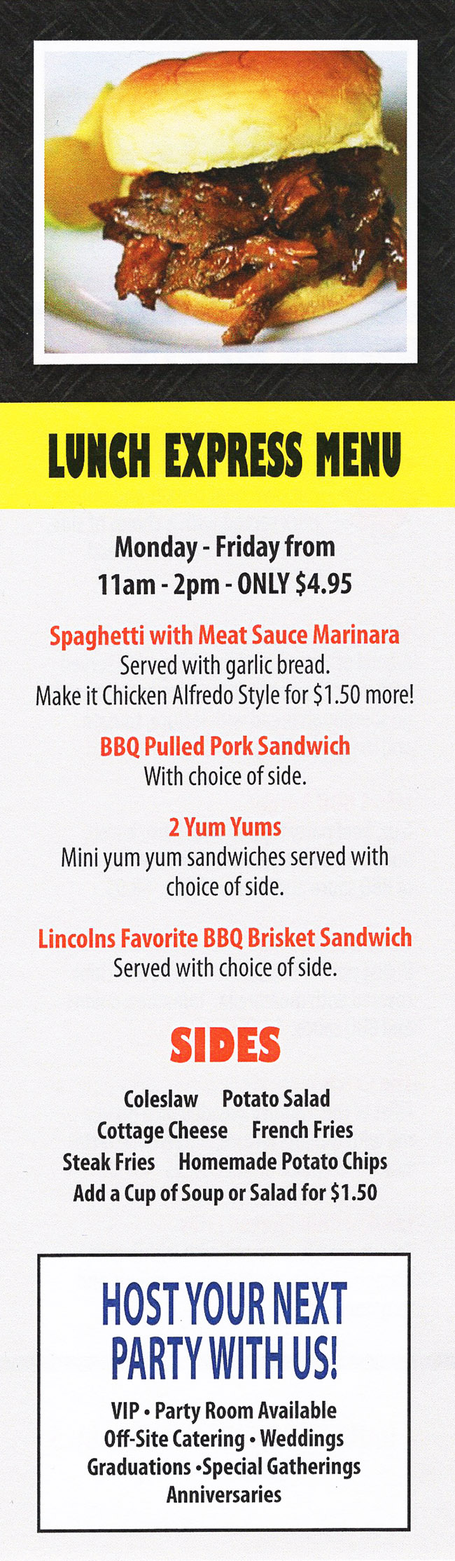 The Garage Sports Bar & Grill Delivery Menu - With Prices - Lincoln NE