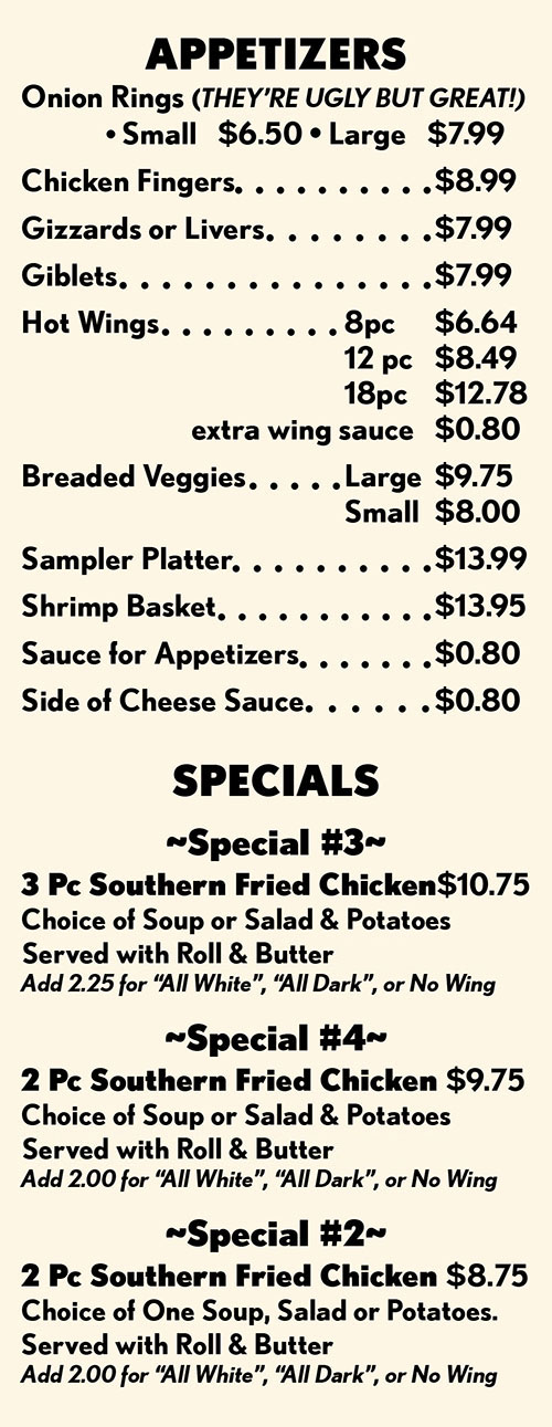 Lee's Chicken Restaurant Full Menu With Prices Lincoln NE Order