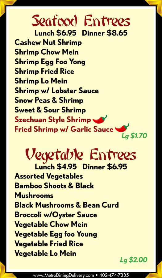 Little Chopsticks Chinese Restaurant Menu - Lincoln Nebraska - Page 4