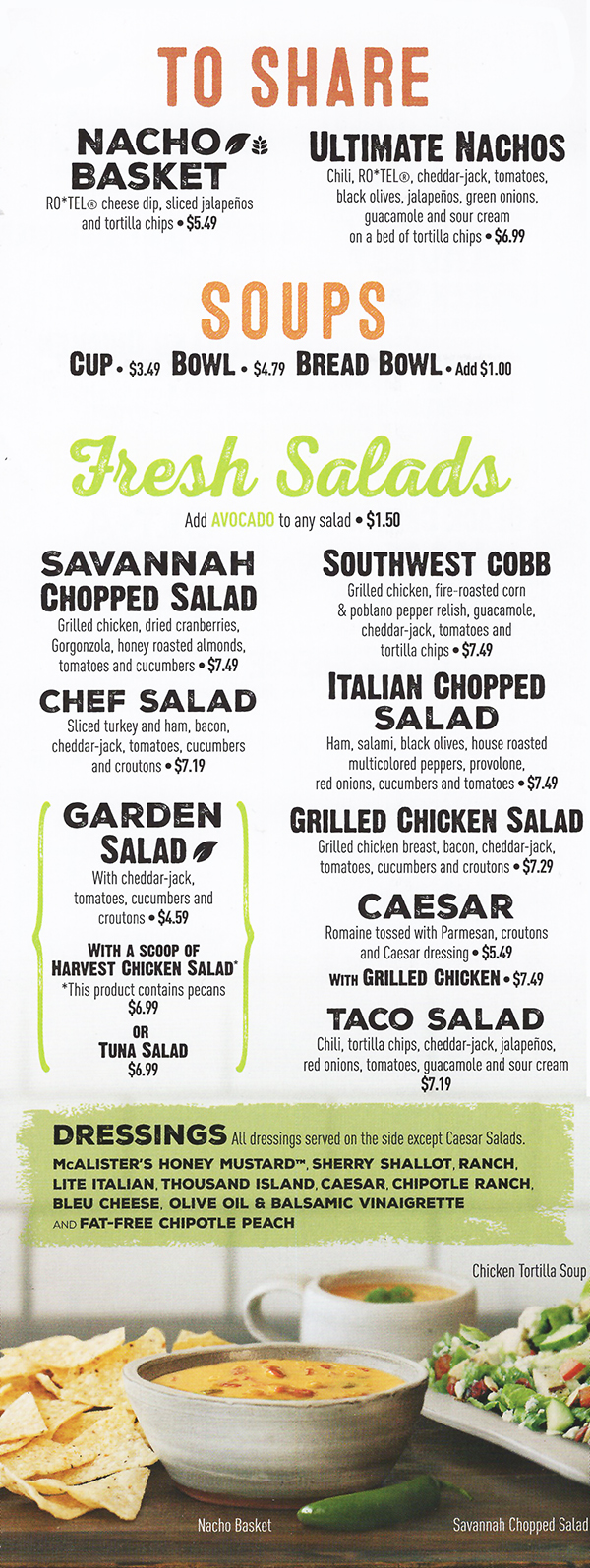 Mcalister's Printable Menu With Prices