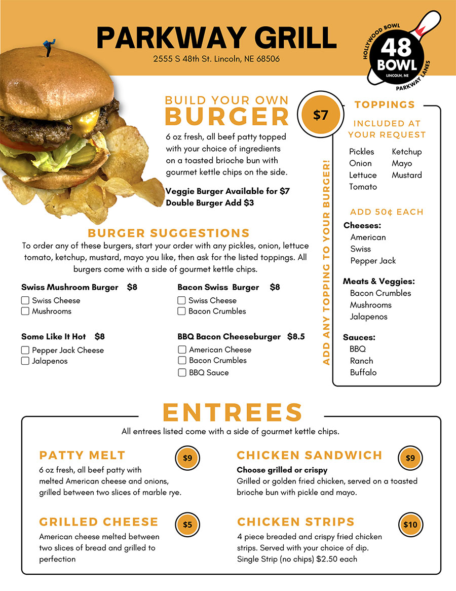 Parkway Grill & Pub Menu - Lincoln Nebraska - Page 1