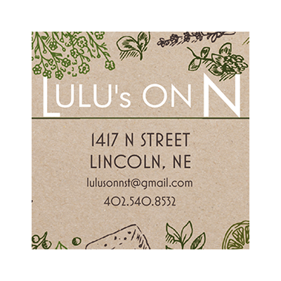 Lulu's on N Delivery Menu - With Prices - Lincoln NE