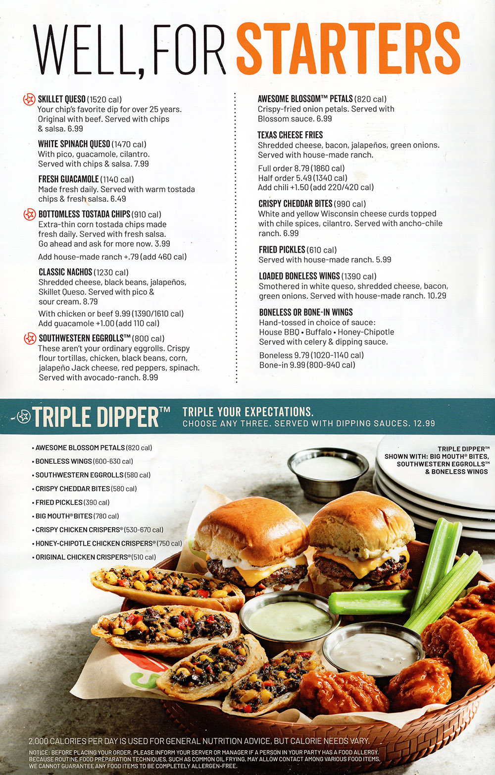 Chilis allergen deals menu