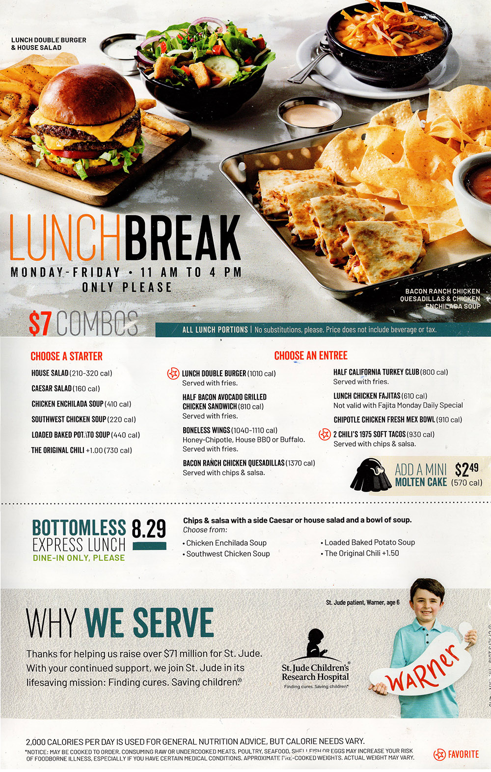 Chili's Grill & Bar Menu - Lincoln Nebraska - Provided by Metro Dining Delivery