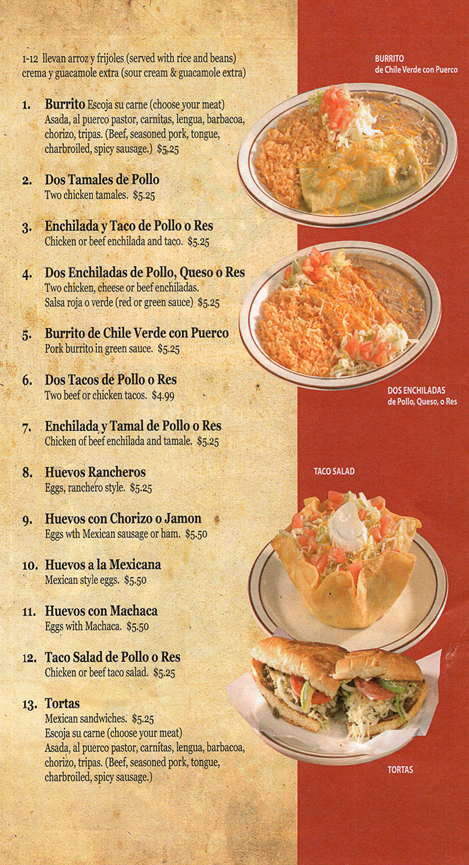 El Chaparro Mexican Restaurant Menu Lincoln Ne - Page 2