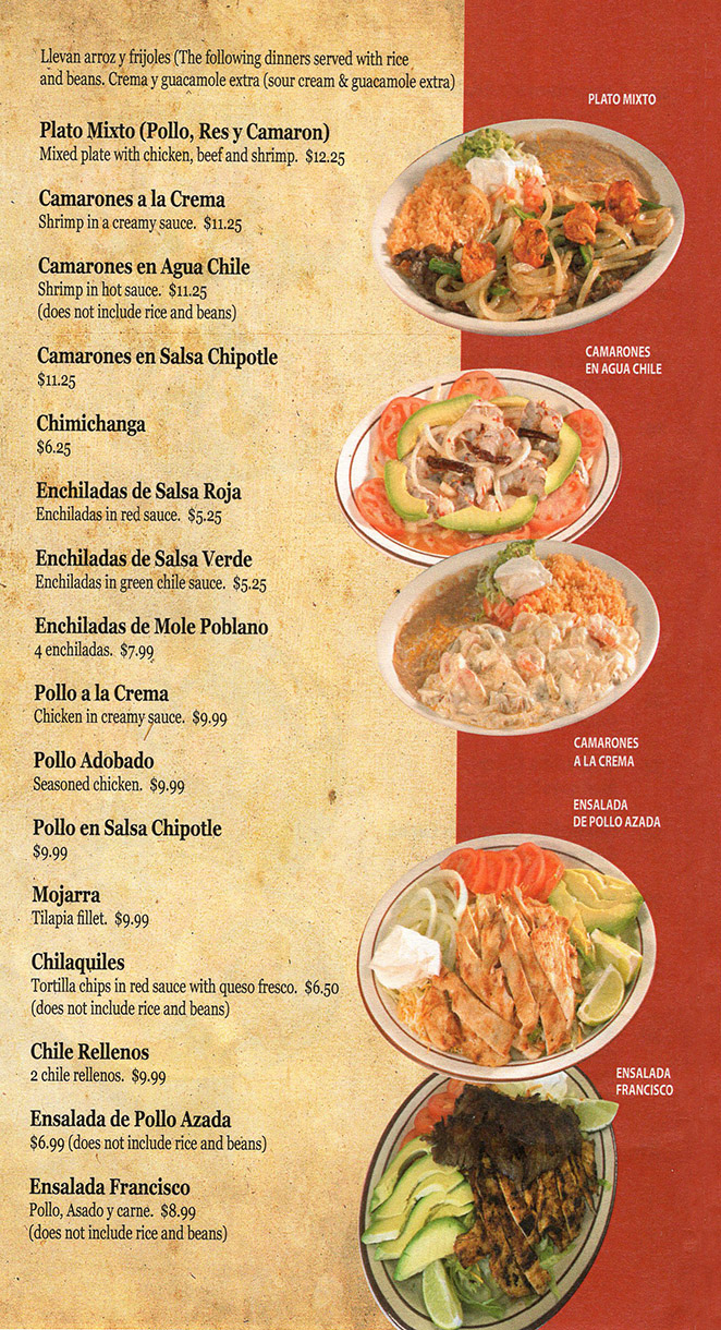 El Chaparro Mexican Restaurant Menu Lincoln Ne - Page 5
