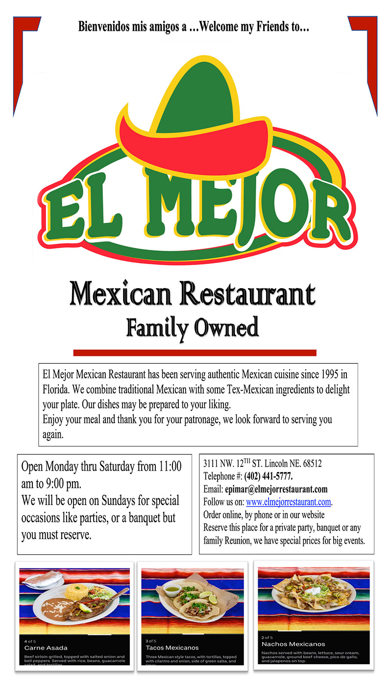 El Mejor Mexican Restaurant Menu Order Online Delivery Lincoln Ne City Wide Delivery Metro Dining Delivery - Mexican Restaurant Near Me Delivery