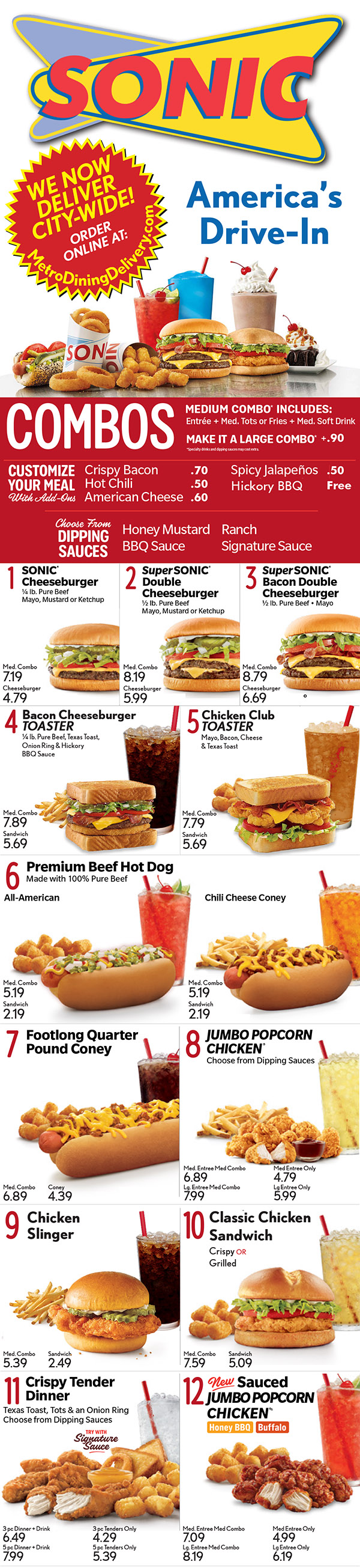 Sonic Drive-In, Full Menu, Delivery, Order Online, Lincoln NE, City-Wide Delivery