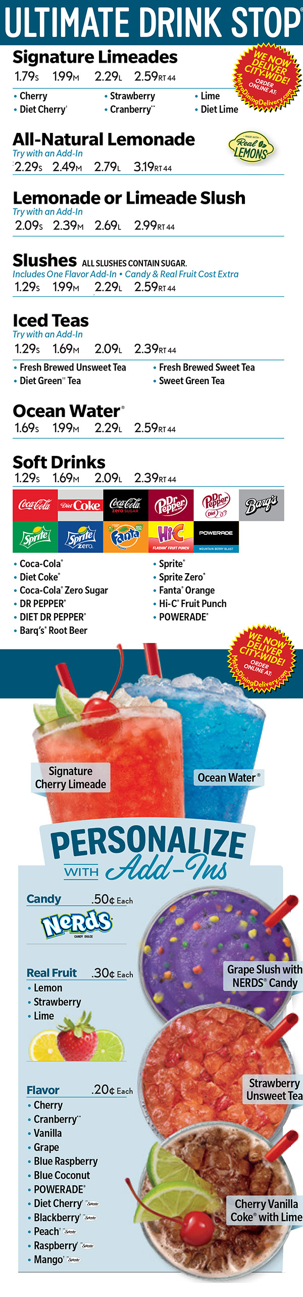 Sonic Drive-In, Full Menu, Delivery, Order Online, Lincoln NE, City-Wide Delivery