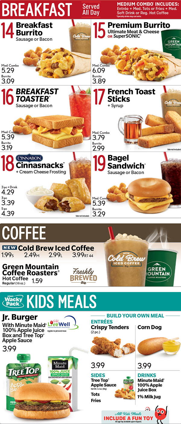 Order Sonic (135 North Lhs Drive) Menu Delivery【Menu & Prices