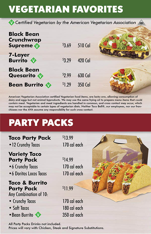 Taco Bell Menu And Price